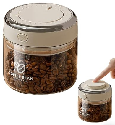 Enjoyaa 500ML Airtight Coffee Canister with One-way CO2 Valve,Coffee Bean Storage Canister Borosilicate Glass Vacuum Coffee Bean Storage with Date Tracker for Freshness,Coffee,Tea,Nuts,Sugar