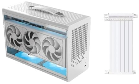 Compatible for WeiJie - PRO ITX PC Case, Side-Transparent Portable Chassis, Supports SFX PSU/ITX Motherboard/≤380mm Graphics Card(White and PCIE4.0)