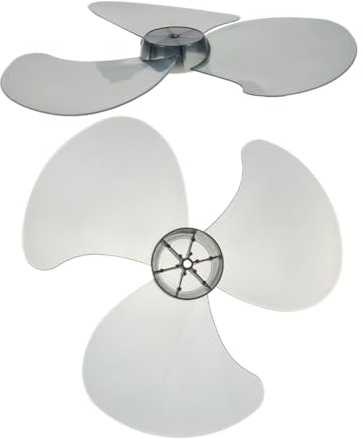 GRADENEVE 2 Stück 16 Zoll 3 flügelige Ersatzventilatorflügel aus Abs Kunststoff für Tisch und Standventilatoren Universell Kompatibel Leicht zu Montieren und Reinigen Geräuscharm