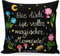 Mr. & Mrs. Panda Kissen Magische Welt - Geschenk, Zierkissen, Sommer Deko, Spruch positiv, Sofakissen, schwarz, Nacht, Kissenhülle 40x40, sitzkissen,