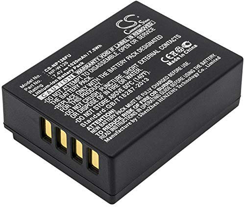 CS-NP126FU Batterie 1020mAh Compatible avec [Fujifilm] FinePix HS30, FinePix HS30EXR, HS33EXR, HS35EXR, Finepix HS50, HS50EXR, X-A1, X-A10, X-A3, X-A5, X-E1, X-E2, X-E2S, X-E3, X-H1, X-M1, X-Pro 2, X