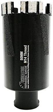 DIATOOL Broca de Diamante Broca 50mm Soldado con Láser con Rosca M14 para Granito Mármol Hormigón