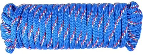 Wellmax Corda in nylon intrecciato a diamante, 9,5 cm x 15,2 m, colore blu, extra resistenza, resistente alla luce solare e alle intemperie, costruzione resistente