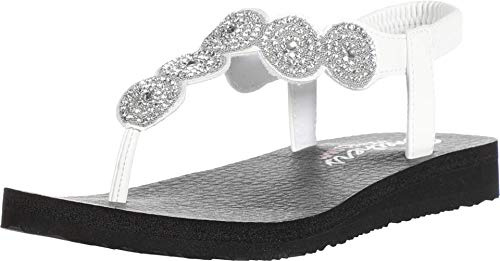 Skechers Zehensteg Flip-Flop Meditation-Stars und Sparkle-Rund-Strasssteine für Damen, Riemchen