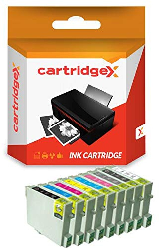 Cartridgex 8 Compatible Ink Cartridge Set Replacement for Epson Stylus Photo R1800 R800 Printer
