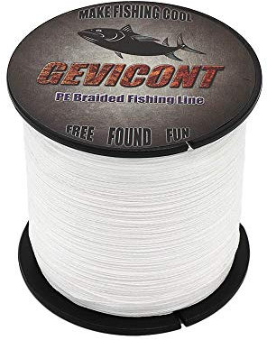 GEVICONT Extreme Braid PE 300 m 500 m 1000 m Lenza Intrecciata per Pesca alla Carpa 10lb-136kg Test Incredibile Forte Superline 8 Fili, Bianco, 1094Yds(1000m)-15lb(6.8kg)-0.16mm