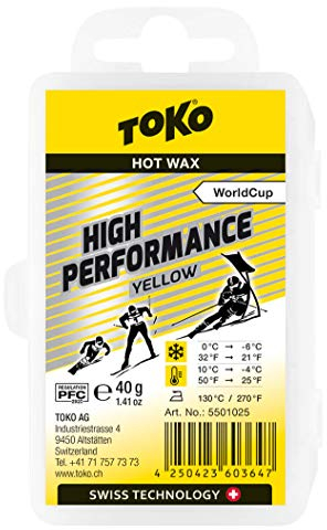 Toko Skiwachs High Performance, Größe:40 g, Farbe:Yellow 0 °C - -6 °C