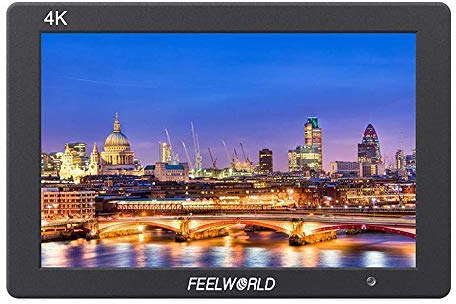 Feelworld T7 Monitor 4K de 7 Pulgadas con Entrada y Salida HDMI IPS 1920x1200 Carcasa de Aluminio Resistente, Ultrafino, 18 mm de Grosor, Amplio para cámaras réflex Digitales y videocámaras.