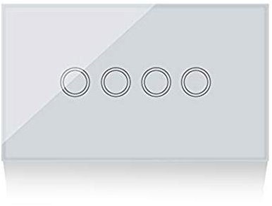 Yagusmart US Wifi Interruttore Intelligente Luce Wireless WiFi da Muro,con Power Monitor,App Controllo Remoto,Funzione Timer,Controllo Vocale (4 gang, bianco)