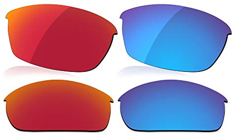 LenzReborn Polarized Lens Replacement for Oakley Flak Jacket Sunglass - Fire Red+Ice Blue
