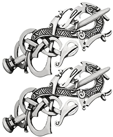 Lurrose 2 stücke Keltische Haarspange Clip Vintage Haarnadel Silber Haarspangen Retro Haarspange Haarschmuck Silber für Frauen Dame