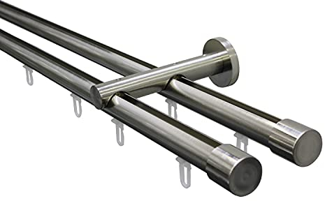 Gardinia GST-Set Isa 2-Lauf mit Innenlauf II Ø 20 mm Edelstahl-Optik 180