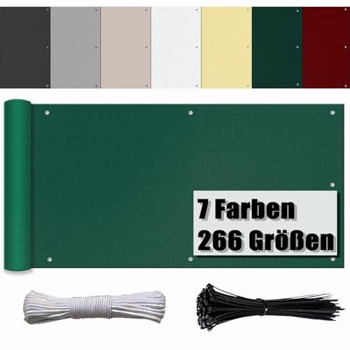 Ufamiluk Brise Vue Balcon Vert Anti UV Polyester (200g/㎡) Résistant Aux Intempéries Brise Vue de Balcon 1m20 pour Terrasse Jardin Balcon Patio 85 cm de Hauteur 85x100cm