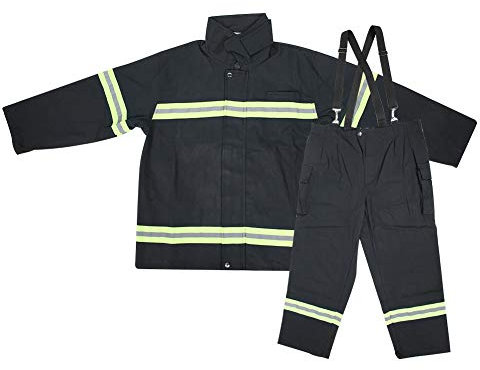 FILFEEL el Traje de Ropa Ignífuga Incluye Abrigo Y Pantalones, Mono de Combate Reflectante de Protección para Bomberos a Prueba de Calor (-20 ° C a + 200 ° C Entorno de Trabajo)(XXL)
