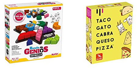 Ludilo- Batalla de genios Stars, Rompecabezas 3D, Mesa Educativo, Puzzles para niños con Piezas de Madera, Juegos Tablero Taco, Gato, Cabra, Queso, Pizza, Juegos De Mesa para Niños