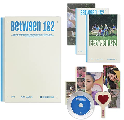 TWICE - [BETWEEN 1&2] (Pathfinder Ver.)Photobook + CD-R + BOX + Polaroid + Postcard + Sticker + Message Photocard + Heart Glass + Folded Poster + Photocard + 2 Pin Button Badges
