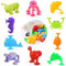 Jouets à Ventouse Silicone pour Enfants, Jouets de Bain Animal Sucker Toys, 10 Pièces Jeu Fléchettes, Éducation Cadeau pour Garçons Filles de 3 4 5 Ans.