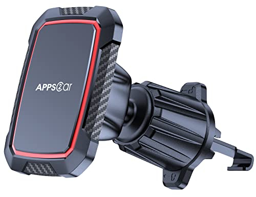 APPS2Car Handyhalterung Auto Magnet Lüftung Universale KFZ Smartphone Halterung mit 6 Stärkste Magnete Kompatibel für iPhone 14 13 Samsung S20 Huawei Black