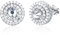 Zirkonia Ohrstecker Sterling Silber Ohrstecker für Herren 18 Karat Weißgold Ohrringe mit 5A Zirkonia Hypoallergene Ohrringe Geschenke für empfindliche Ohren