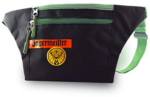 Originale Bauch-Tasche von Jägermeister ® Gurt-Tasche Gürtel-Tasche Hüft-Tasche Tragetasche | schwarz/grün