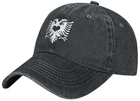 BAAROO Albanien Flagge Albanisch (18) Baseball Cap Herren Schwarz Vintage Baumwolle Gewaschen Denim Hut Verstellbare Erwachsene Unisex Caps, #1863, M/Einheitsgröße