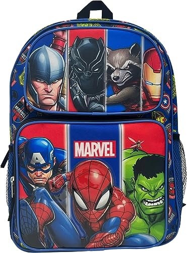 Marvel Superheroes Schulrucksack für Jungen, 40,6 cm, lizenziertes Produkt, Avengers Schwarz-blau, Large, Cargo Rucksäcke