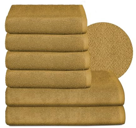 BEAUTEX Handtuch-Set Premium Frottier Sets Made in Europe, 100% Baumwolle 550g/m², Oeko-TEX Zertifiziert (Set: 4 Hand-, 2 Badetücher in Gold)