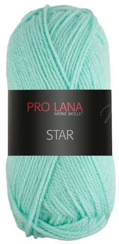 Frida's Wollhaus Pro Lana 50 g Star Stricken Häkeln Wolle Garn weich pflegeleicht 39 Farben (63 | Mint)