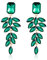 FDEETY Kristall Ohrringe Damen - Lange Quaste Baumeln Ohrringe für Hochzeit, Braut - Strass Modeschmuck (Grün)