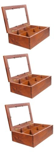 SHERCHPRY 3pcs Box toilet tank cover toilet tank lid replacement Tea Bag Chest toilet tank tray toilet tank basket restroom organizer jewelry organizer tea bag Wood trash box earrings