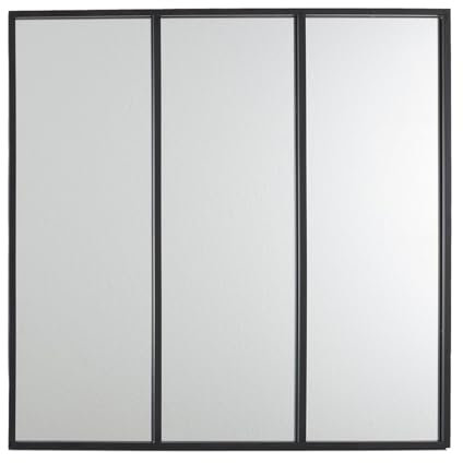 C L'AFFAIRE Miroir Forme Verrière Atelier Carré Métal Noir 61,5cm