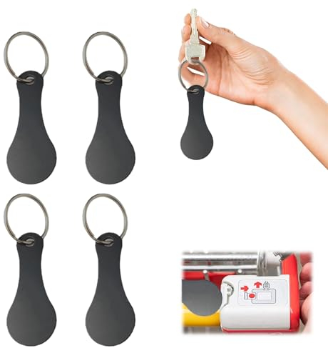 beidaiby 4 PCS Shopping Trolley Token,Stainless Steel Shopping Cart Keys Shopping Trolley Key Release Tool, Portable Trolley Release Token Trolley Accessories For Shopping Carts