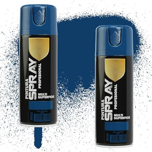 Etrexonline Pintura Spray Multicolor Profesional | 400ml | Adecuado para Metal, Madera & Plástico | Color Azul Oscuro | Secado Rápido | Paquete de 2