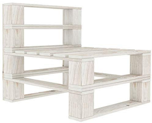 Rantry Palettensofa Garten Paletten Mittelsofa Sofa Lounge Modular Sofa Gartensofa Einzelsofa Möbel Palettenmöbel Gartenmöbel Balkonmöbel Holz Weiß