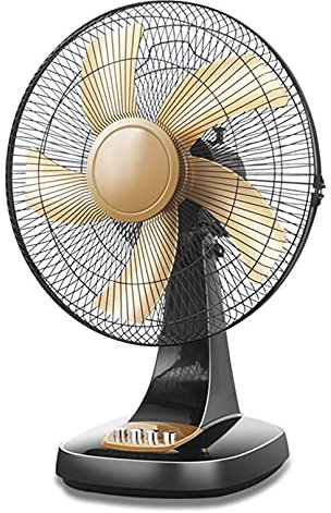 Rechargeable Fan, Table Fan, Camping Fan, Travel Fan, Battery Operated, 7-12 H Running Time, Standing Fan, Oscillating Cooling (Gold)