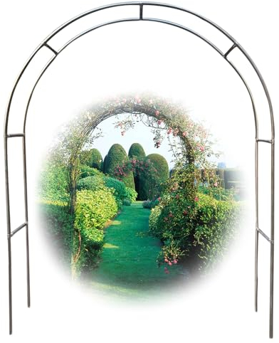 Gartenbogen-Spalier für Kletterpflanzen, Hochzeitsbögen im Freien für Zeremonien, Dekoration, Pergola-Laube, Edelstahl-Gartenlaube, Innen-Gartenbögen für Party-Dekoration (Größe: 3 x 2,4 m).