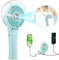 HandFan 2024 Upgraded 4000mAh Portable Misting Fan with Charger, Rechargeable Handheld Personal Mister Fan, Spray Water Mist Fan, Foldable Electric Hand Fans for Beach, Travel, Outdoors(Light Blue)
