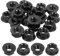 QUARKZMAN M10x1.25mm Verzahnte Sechskant-Sicherungsmuttern, 25 Stück 304 Edelstahl Rutschfeste metrische Sechskant-Flanschmutter, Vollgewinde, helle Oberfläche, schwarz