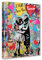 Tucocoo Raumdekor-Gemälde, Graffiti-Straßen-Pop-Art-Bilder, 1 Paneel, Leinwand, Banksy, kleiner Junge und Mädchen, Wandkunst, modernes Kunstwerk, Heimdekoration für Wohnzimmer, Giclée, gerahmt fertig