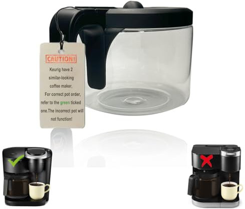 Glass Coffee pot replacement Compatible with Keurig K-DUO Essentials 5000&5500 Coffee Maker, Not fit with K-DUO 5100 Model