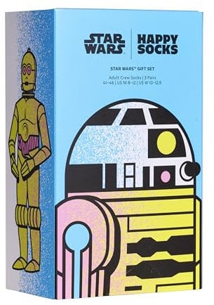 Happy Socks Star Wars Edition Socken - 3er pack Geschenkbox für tolle Fans - mit Yoda und Darth Vader motiv