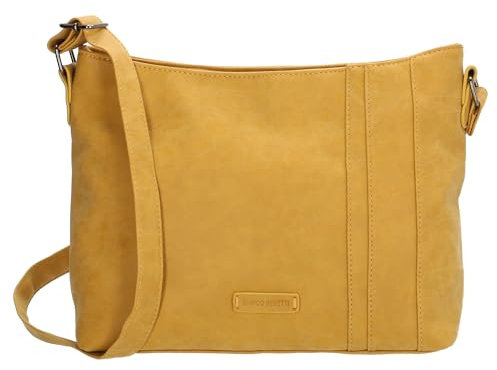 Christian Wippermann Damen Tasche Schultertasche Umhängetasche Crossover Bag Leder Optik Handtasche Gelb
