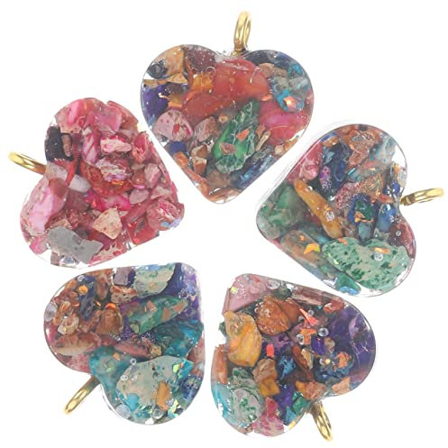 Hohopeti 5stücke Teiliges Herzanhänger Aus Jade Schmuckzubehör Für Armbänder Halsketten Und Schlüsselanhänger Vielseitige Charmante Herzpendants Für Kreative Bastelprojekte