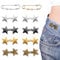 Tyqour 10 Paare Verstellbaren Hosenbund Enger Machen, Abnehmbare Hosenknopf zum Enger Machen, Stern Hosen Enger Machen Clip Verstellbare Nagelfreie Taillenschnallen Hose Enger Machen Clip