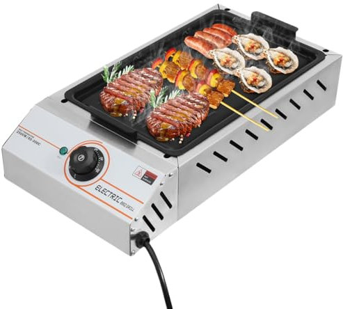 Indoor Tisch Grill Elektrischer Esstisch Tischgrill Elektrogrill Rdraußen Plancha Teppanyaki Grillplatte Mit Antihaftbeschichtung Grillspaß Bis Zu 4 Personen 2500 Watt Tischgrill Elektrisch