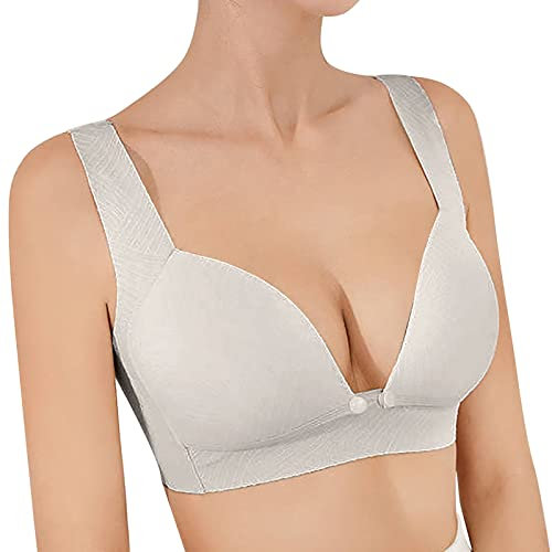 Generico Top A Fascia Donna Reggiseno Donna Senza Ferretto Reggiseno con Ferretto di Grandi Dimensioni Coppe Seno Adesive Reggiseno A Fascia Color Carne (Beige, S)
