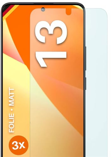 moex FlexProtect matte Schutzfolie für Redmi 13 Displayschutz Folie matt gegen Reflexionen, Anti Reflex Handyfolie mit Sonnenschutz, Kompatibel mit jeder Handyhülle, 3 Stück
