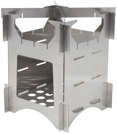 Tragbarer Klappbarer Holzofen aus Edelstahl, Mini-Kocher für Outdoor, Camping, Reisen, Wandern, Picknick