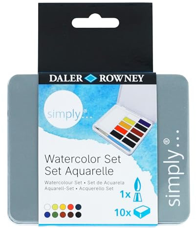 Daler-Rowney Watercolour, Metal, Assorted, 10 Set