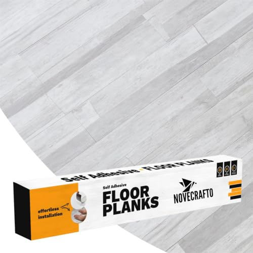Self Adhesive Floor Planks - 36 Pack Cover 53.8 sq ft / 5 sqm- Vinyl Flooring Set - Peel and Stick Tiles - 36x5.98 in (91.4x15.2cm) - Vinyl Floor Tiles - Light Grey Ash Breeze Wood Effect